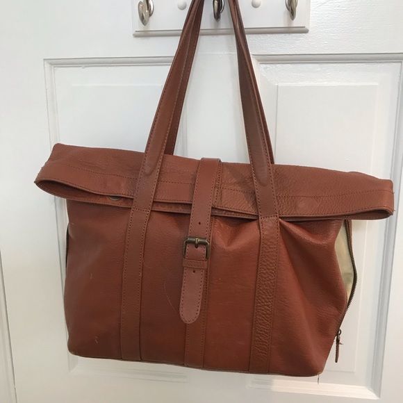 LL Bean Signature Collection leather tote - Picture 1 of 8